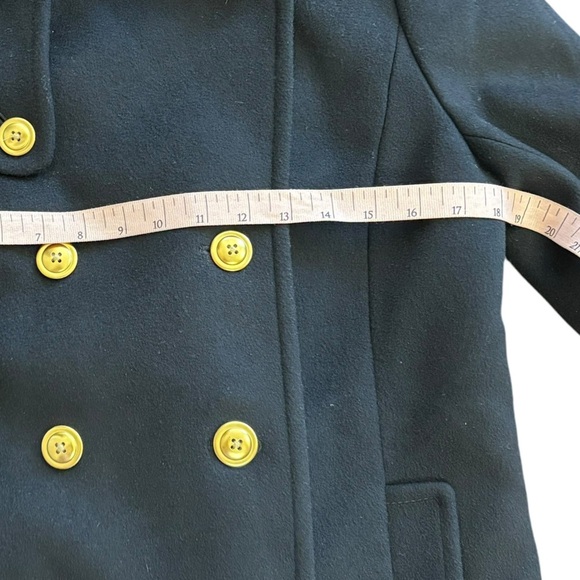 J. Crew Wool Cashmere Double Breasted Pea Coat Black Women’s 4 Preppy Luxury - Picture 13 of 15